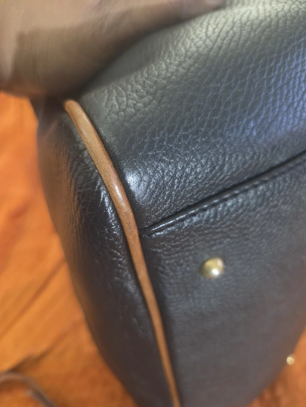 Vintage 1996 Dooney & Bourke Black Brown Leather Satchel